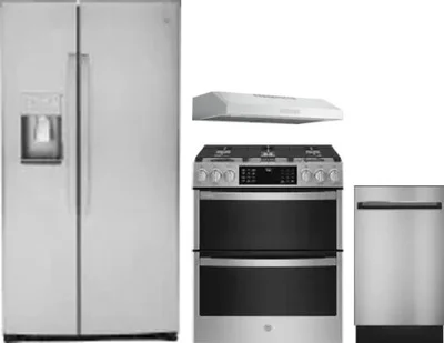 4 Piece Package Includes Refrigerator, Range, Hood And Dishwasher